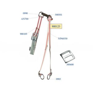 LEGAME IN NYLON A DUE CAPI 4X120 completo di 2 anelli tondi