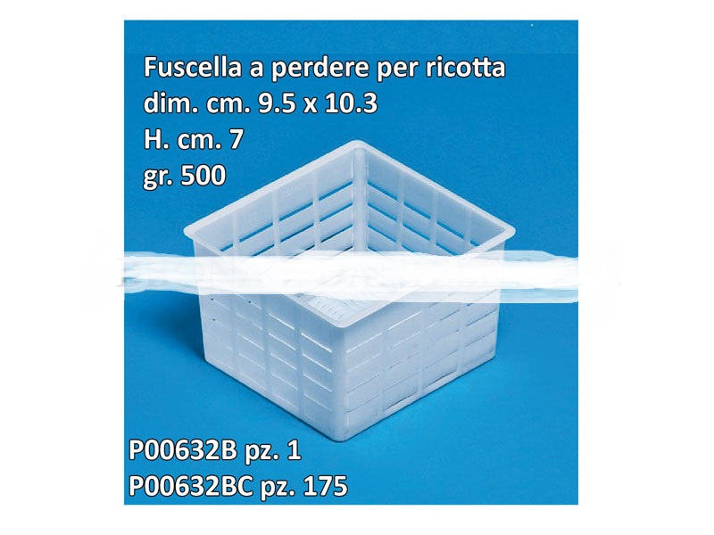 FUSCELLA RICOTTA QUADRATA 9.5 X 10,3 X H 7 CM - Cdmverona