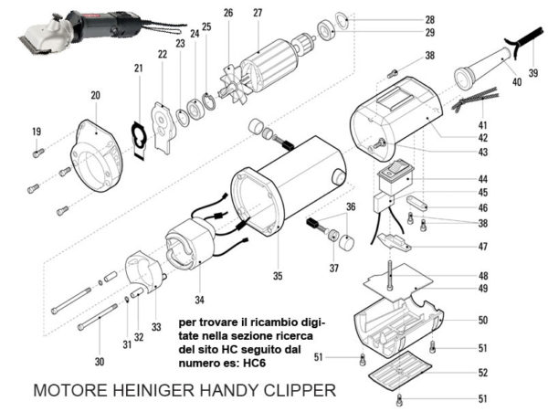 RICAMBIO HEINIG HANDY CLIPPER  GUARNIZ PER FLANGIA FIG. HC21