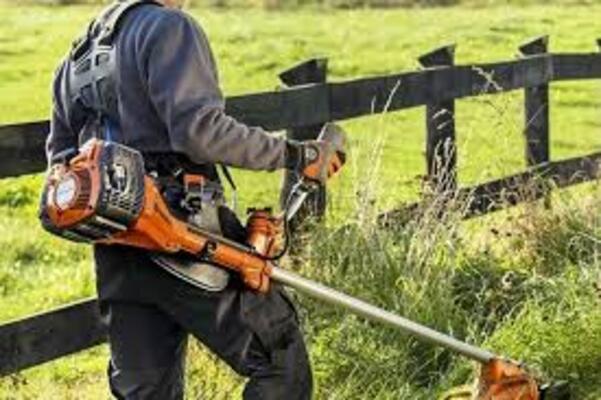 Decespugliatore in uso nel giardino, consigli di CDM Verona