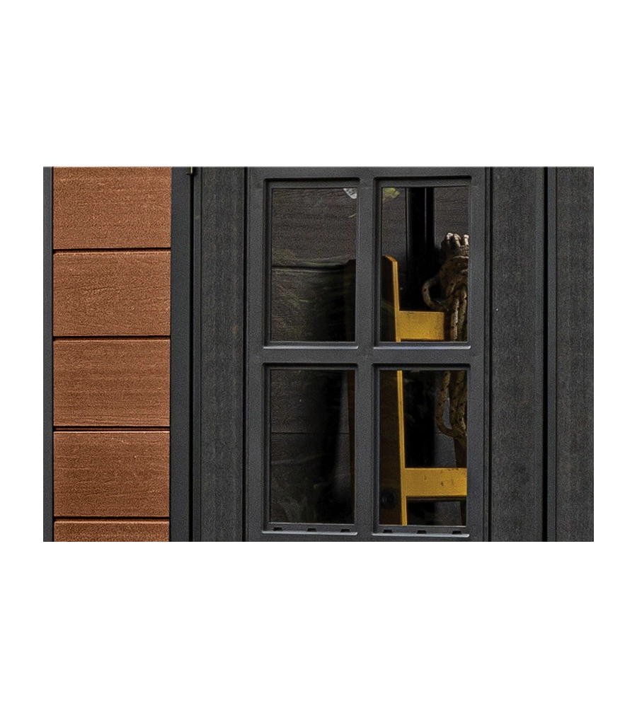 Casetta da giardino Keter Newton 757 in Evotech, colore marrone con porta battente doppia 228x223,5x252 cm. - immagine 12