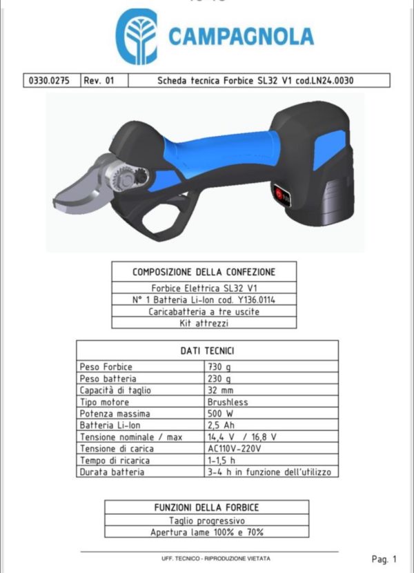 Forbice Elettronica Campagnola SL32 V1, Taglia Unghie – Zoccoli Per Ovini/Caprini, con 2 batterie lithio, e Sistema di Sicurezza Antitaglio +  PACK.2047 Kit lame per unghie - immagine 2