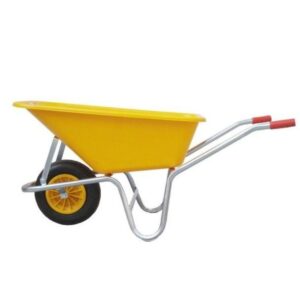 Carriola telaio in alluminio, Margherita con vasca ABS da 100 Lt. Gialla