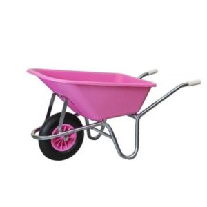 Carriola telaio in alluminio, Margherita con vasca ABS da 100 Lt. Rosa