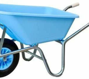 Carriola telaio in alluminio, Margherita con vasca ABS da 100 Lt. Azzurra