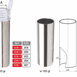 SET  4  CANNELLO INOX FORO 18 Testa - DL LEGGERO, BF - MS, per guaine classiche universali