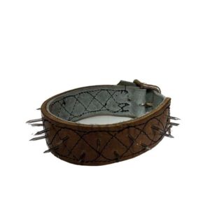 VRECCALE - COLLARE ANTILUPO IN CUOIO CON CHIODI