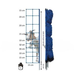 RETE OVINI FUTURE-net 120 cm fuori terra / 132 cm. totale - mt.50 PALETTO FIBRA